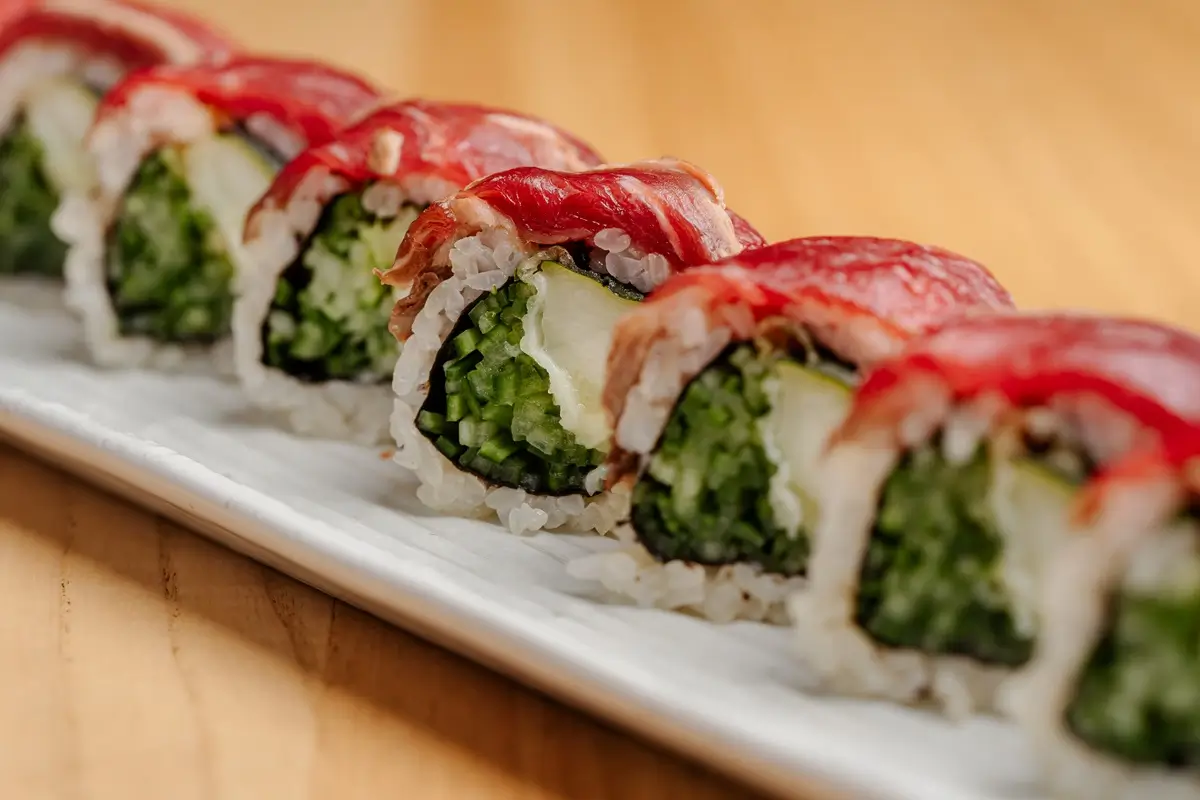 Nago w Domu 70 wynos rainbowmaki wołowina cukinia tempura